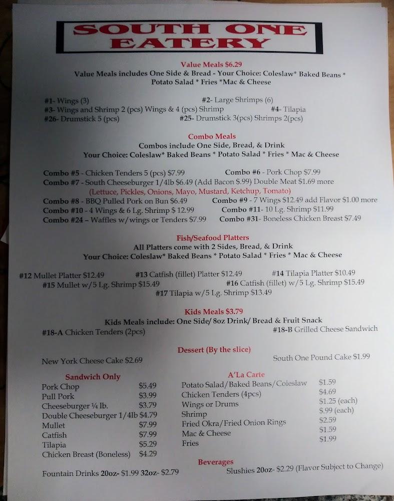 South One Eatery Menu image 3